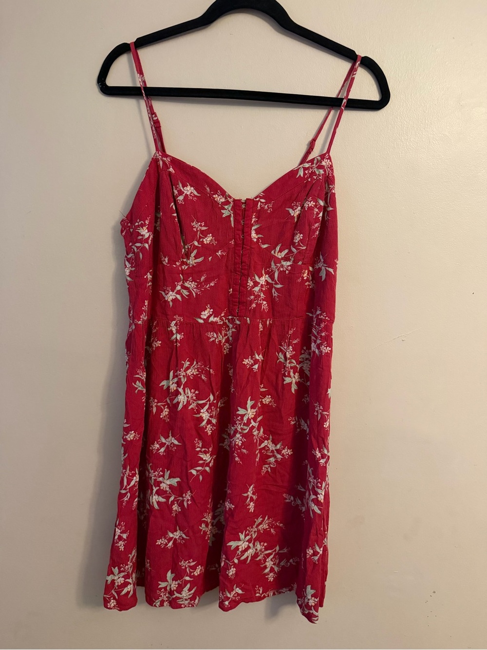 American Eagle Outfitters Red Floral Smocked Top